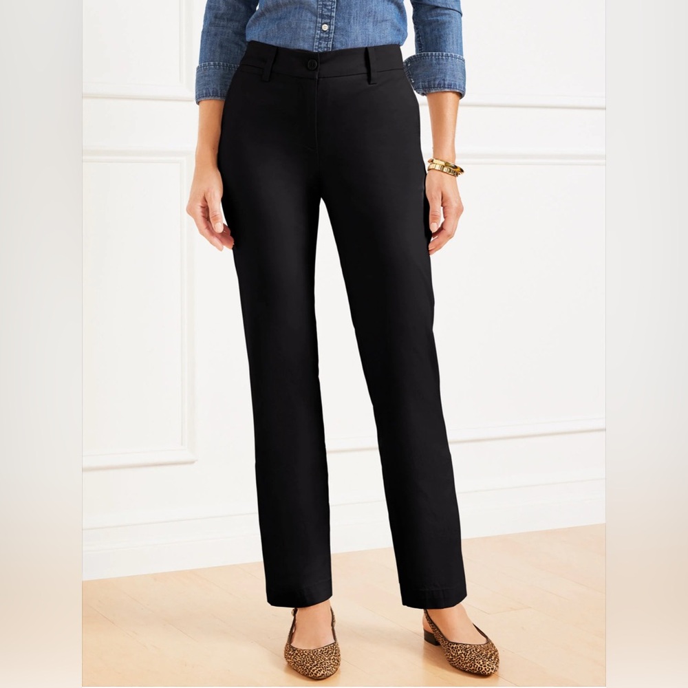 Talbots ‘Girlfriend Chino’ Black Pants Size 8 Mid Rise Cotton Blend